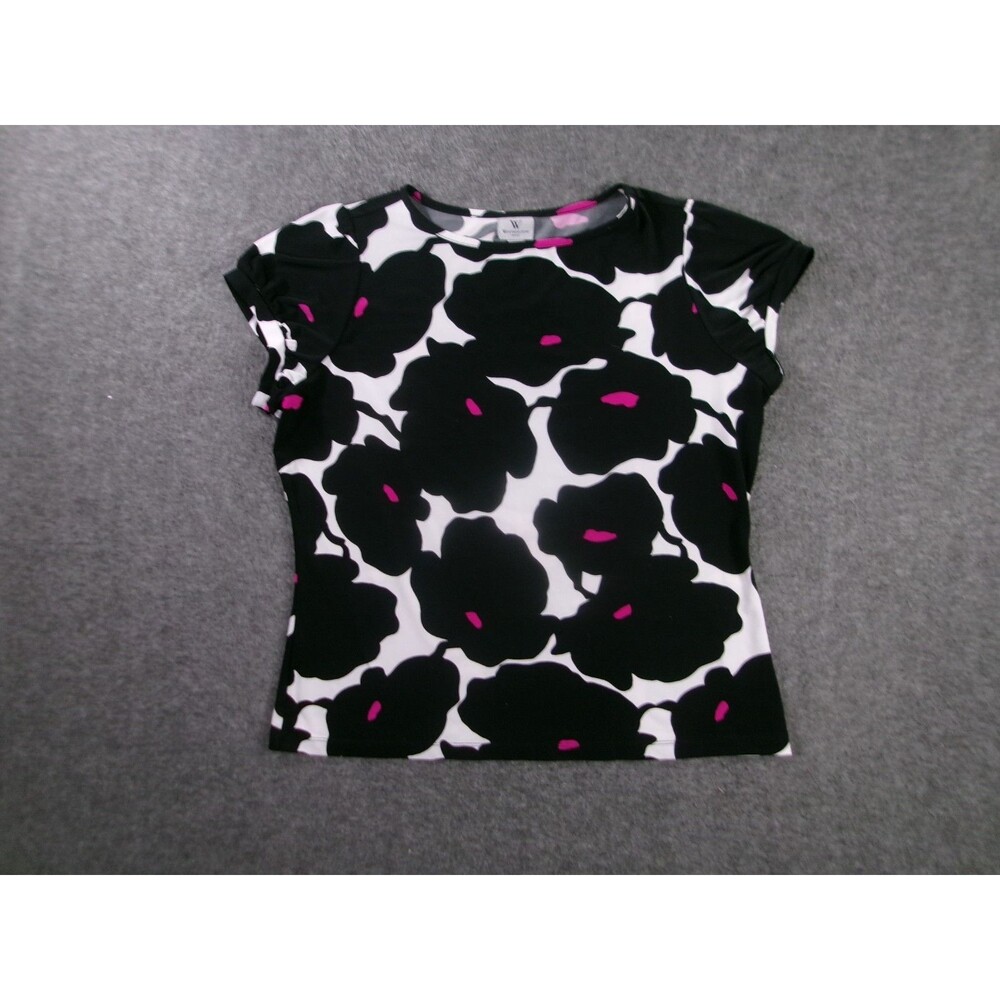 Worthington Top Women PXL Black White Office Casual Work Day Capsule Base